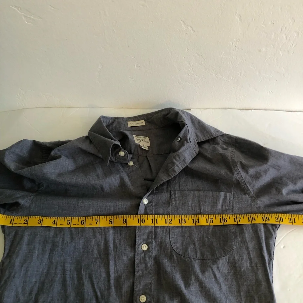 J.CREW JEANS SLIM UNTUCKED SPORT SHIRT BLUE DENIM BUTTON DOWN MENS SMALL
